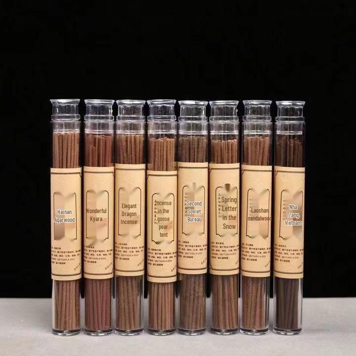 10.5cm Natural Incense: Goose Pear, Nha Trang Agarwood, Old Mountain Sandalwood, Hainan Agarwood with Short Holder