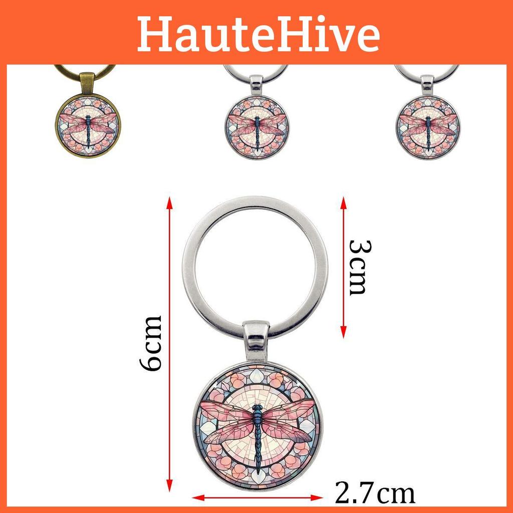 Vintage Dragonfly Pattern Keychain Creative Gift For Stylish Men Zinc Alloy Keyring Accessory