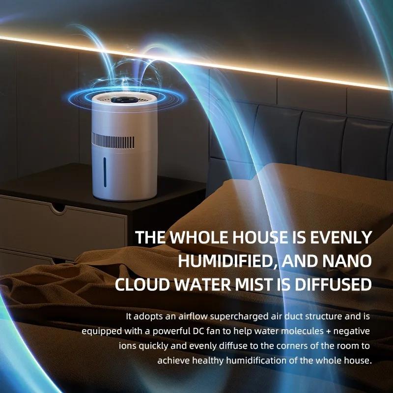 USB Humidifier 4L Large Capacity Mist-free Humidifier with Blue Light Negative Ion Purification For Babies and Pregnant Women