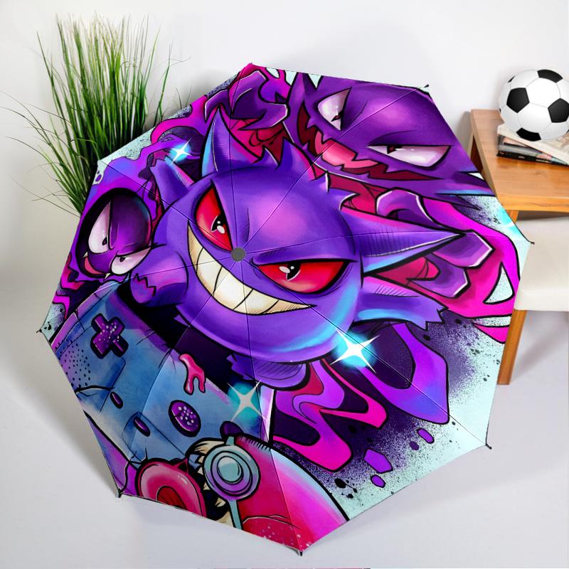 Ghost Haunting Glow Umbrella Folding umbrella, automatic umbrella 8-Frame for Travel, camping Use Gift for Halloween Christmas