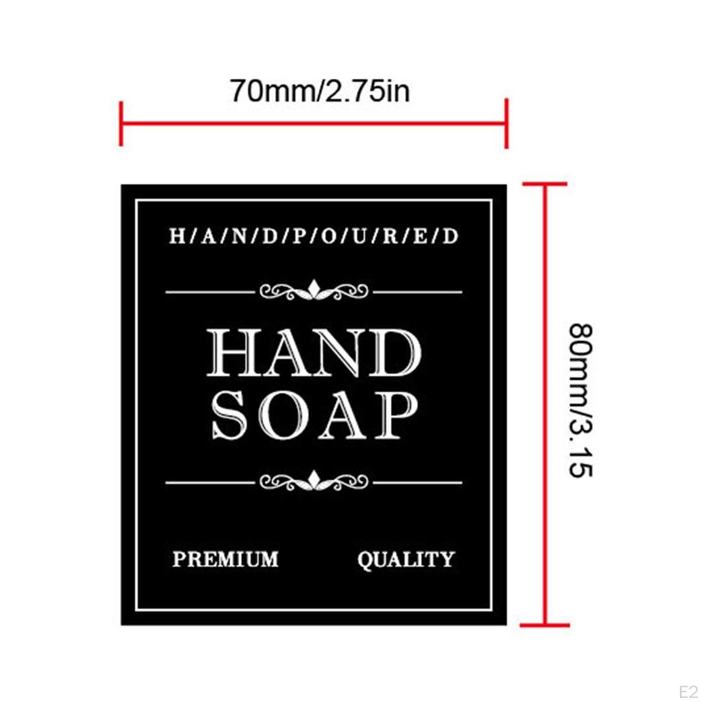 12 Pieces Bathroom Bottle Labels Shampoo Dispenser 80mm*70mm Self Sticky Body Wash Stickers