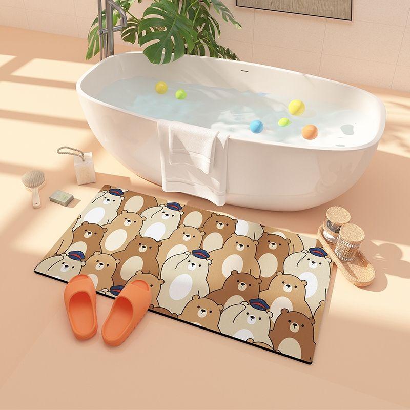 

Мультяшный мягкий коврик для ванной из диатомовой земли, коврик для пола в ванной, сильно впитывающий противоскользящий коврик для душевой комнаты 40X60cm 15.7X23.6in