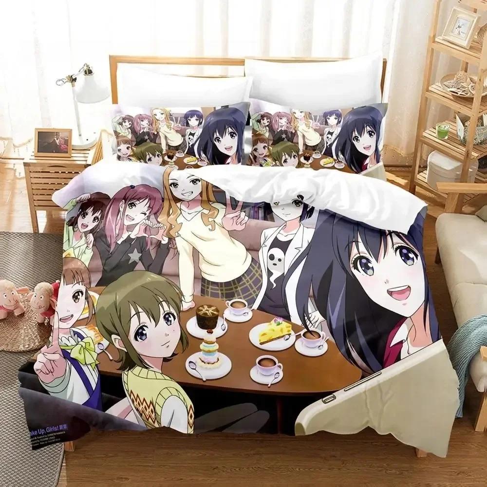 

Comforter 3D Print Anime Kawaii Wake Up Girls! Bedding Set Sheet Printed Bed Set Bed Full Queen King Size Bedroom Comforter (quilt)-EU Single(135*200cm)3pcs