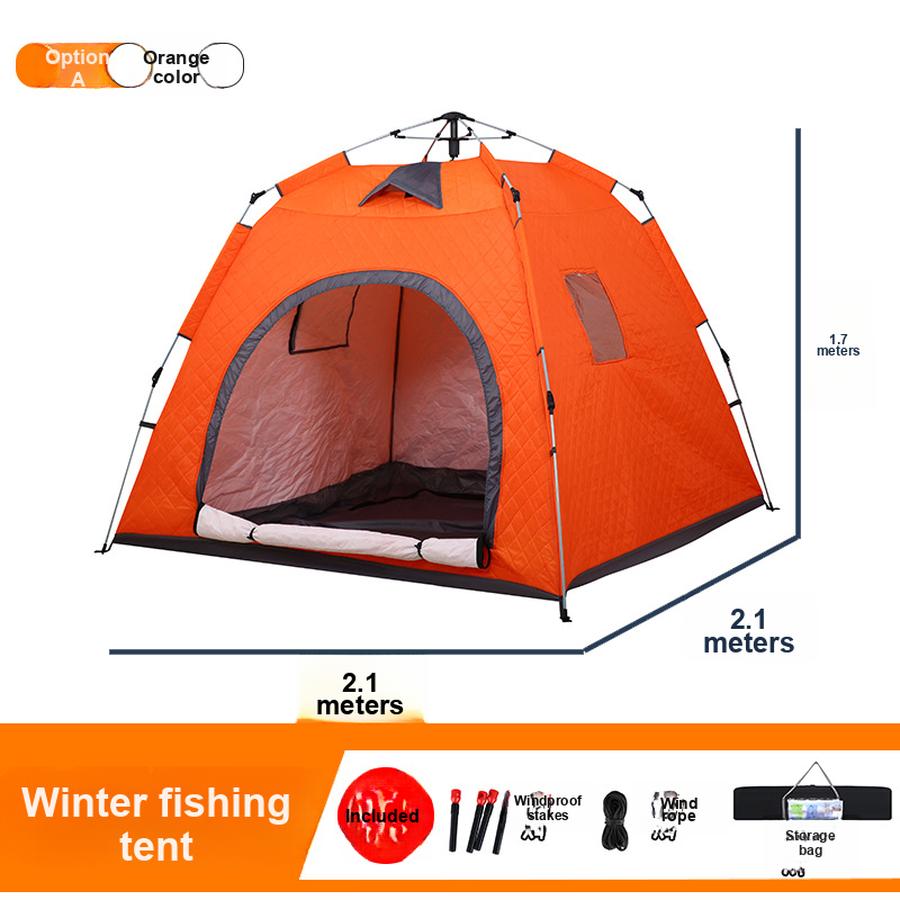 Guest Ice Fishing Tent Outdoor Tent Camping Tent Thickened Quilted Cotton Tent Extreme Cold Warmth Anti-Wind Waterproof