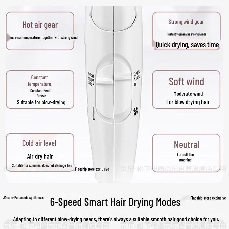 Panasonic EH-WNE6A Negative Ion Hair Dryer CN plug (adapter included)