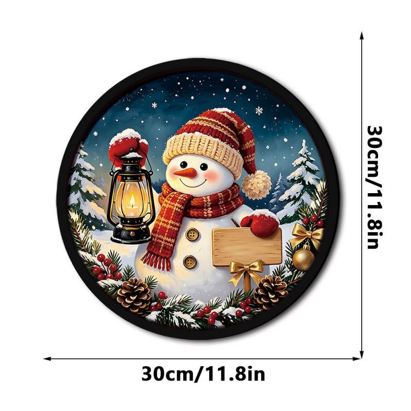 Wooden Christmas LED Hanging Ornament Decor Window Door Tree Festival Display