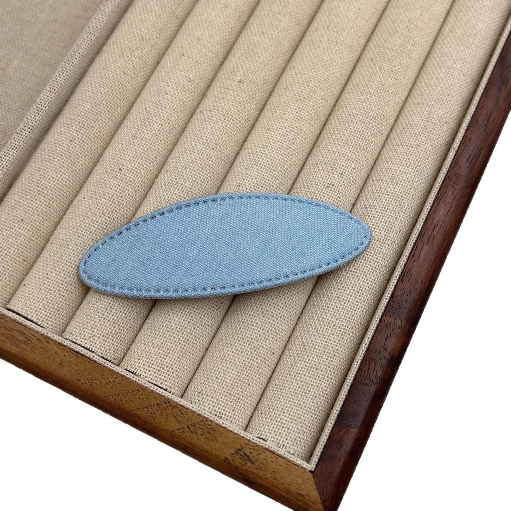 Koreanischer blauer Denim ovaler Haarclip - Modisch und schlicht zum Stylen von Pony und krausem Haar