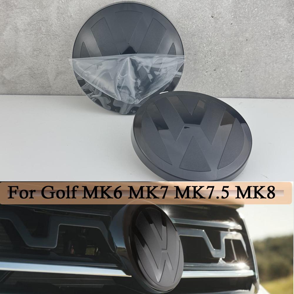 For Volkswagen VW 2pcs Front Rear Emblem For VW Golf 6/Golf 7/Golf 7.5/Golf 8 Not Affect ACC Modified Black Label Flat Mirror VW Logo Sticker zs7