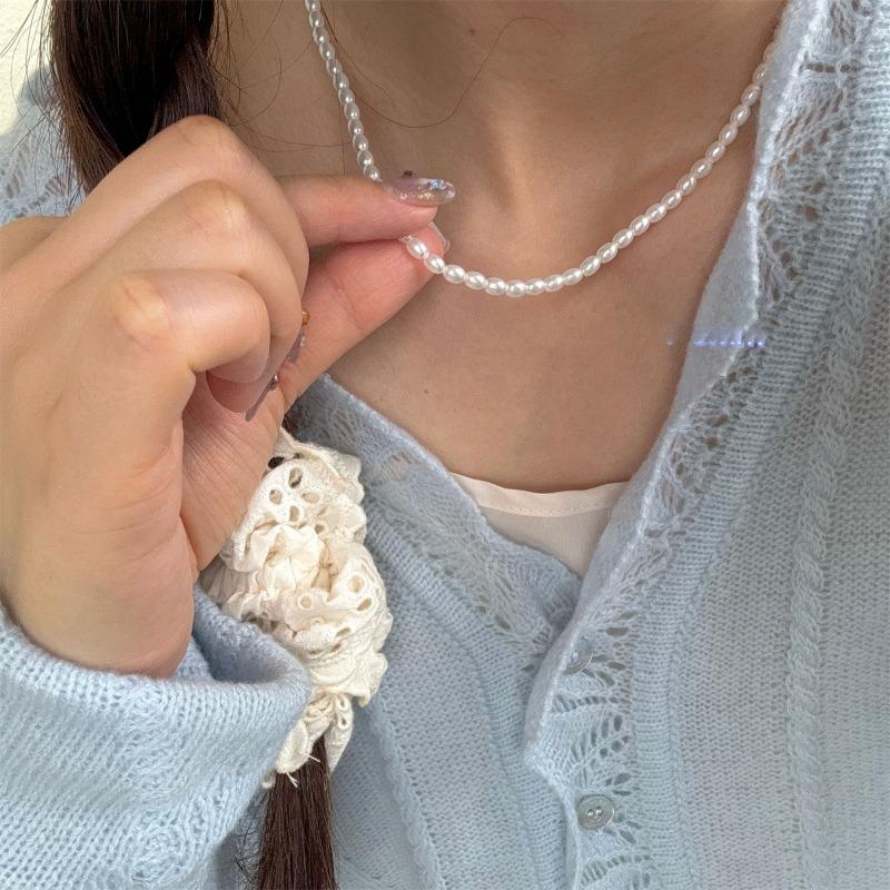 Vintage Court Style Pearl Beaded Necklace - Women's French Chic Choker