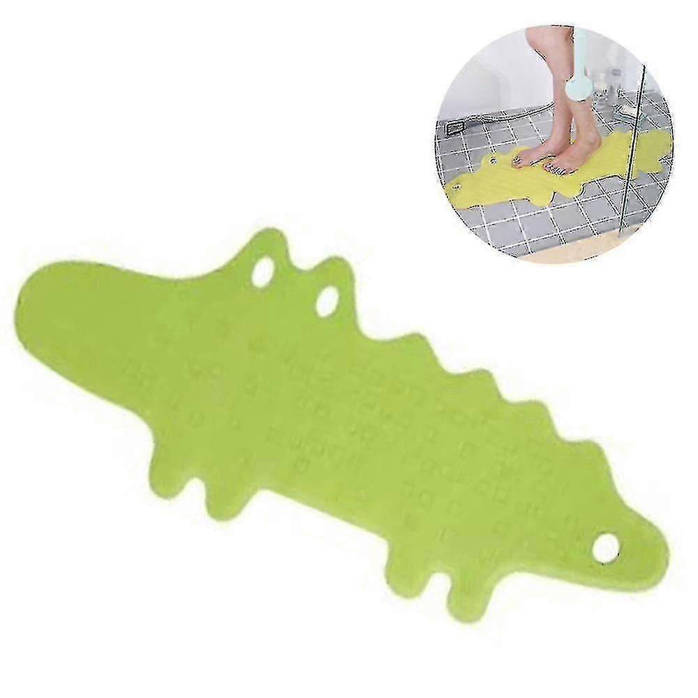 Non Slip Bath Mat Kids Anti Slip Bathtub Mat Shower Mat Kids,soft Rubber, Machine Washable,crocodile Pattern95cm*34.5cm