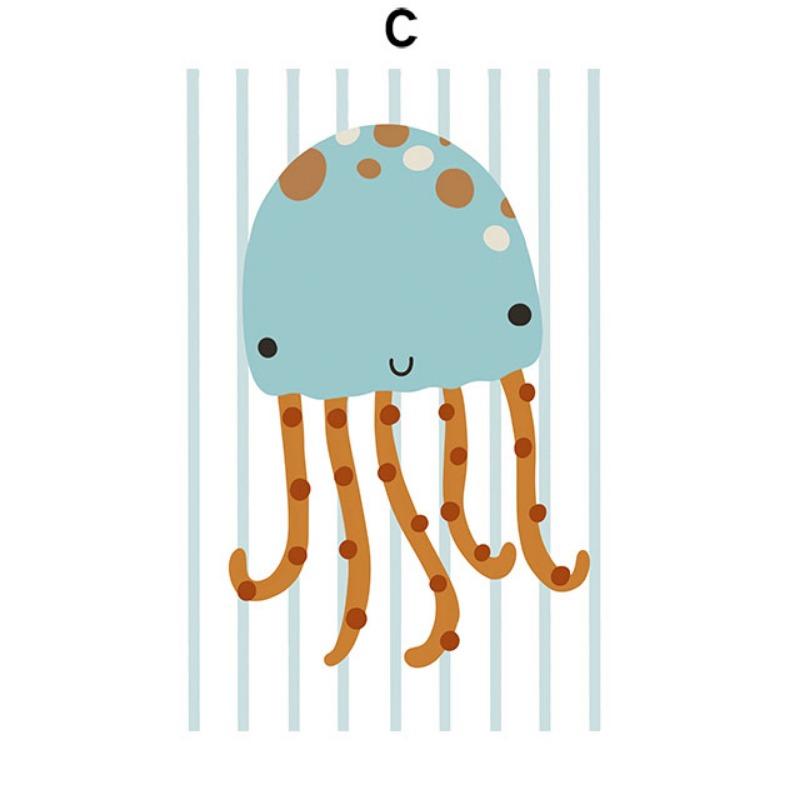 Colorful Mermaid Girl Rainbow Whale Scallop Marine Nursery Wall Art Canvas Painting Posters And Prints Pictures Kids Room Decor