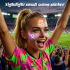 Glow-in-the-Dark Kleine Stickers, Voetbal Thema Fluorescerende Tattoos, Decoratieve Stickers voor Evenementen en Aanmoediging