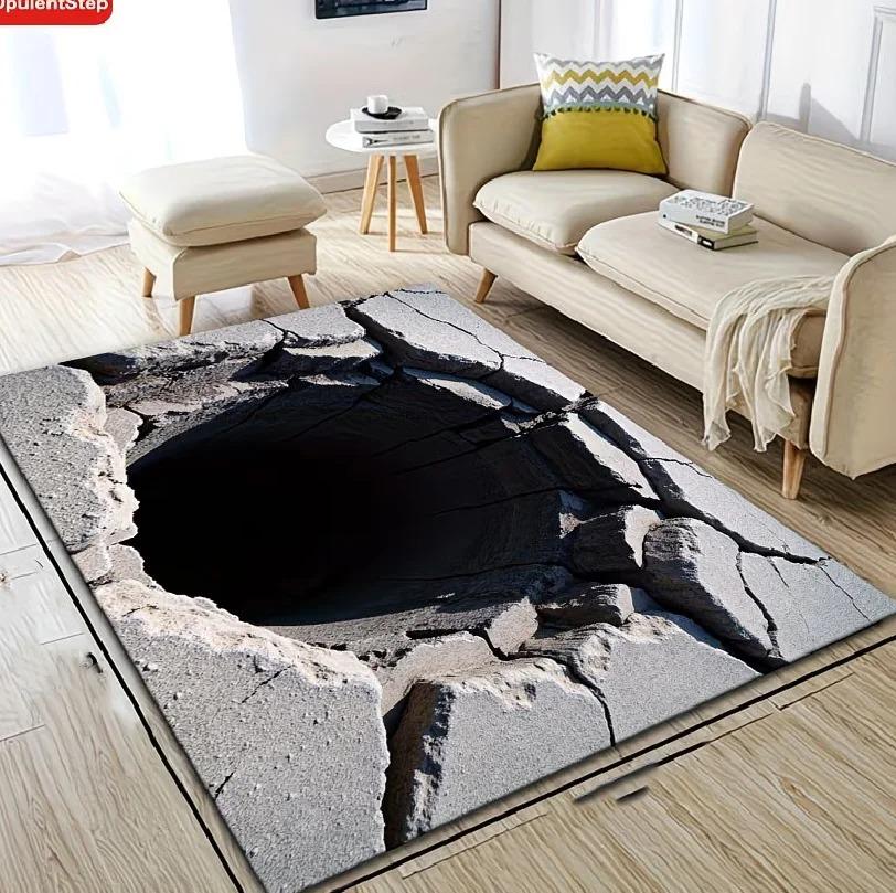 3D Swirl Pool Print Area Rug Non-Slip Crystal Velvet Carpet Living Room, Bedroom Bathroom Decor Large Play Mat Rectangular Shape