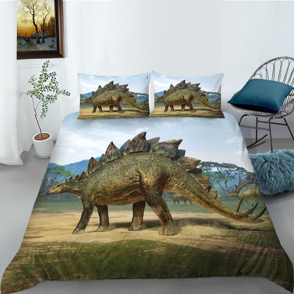 Bettwäsche Zweiteiliges und Dreiteiliges Set Dinosaurier 3D Digitaldruck Polyester