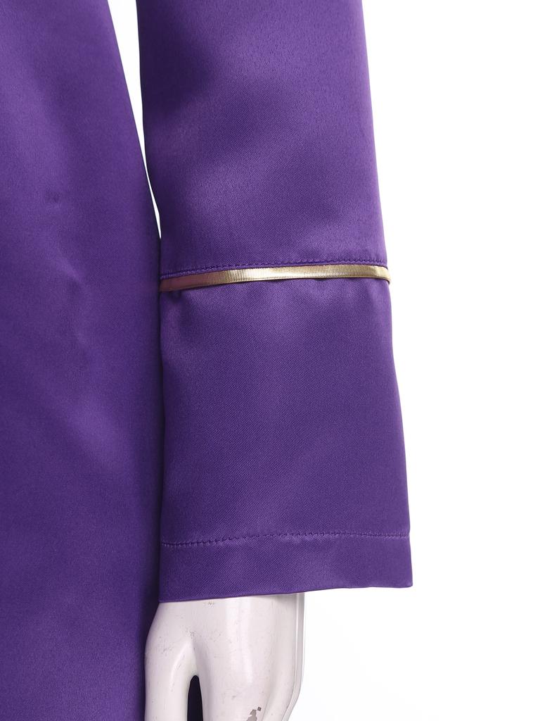 Tuniche da Sacerdote Clerico Ricamate con Croce Manica Lunga Zip Posteriore Lunga