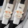 2pcs High Quality Long Plush Car Seat Belt Cover Cute Cartoon Panda Bear Imitation Rabbit Auto Safety Shoulder Pad Decrotion