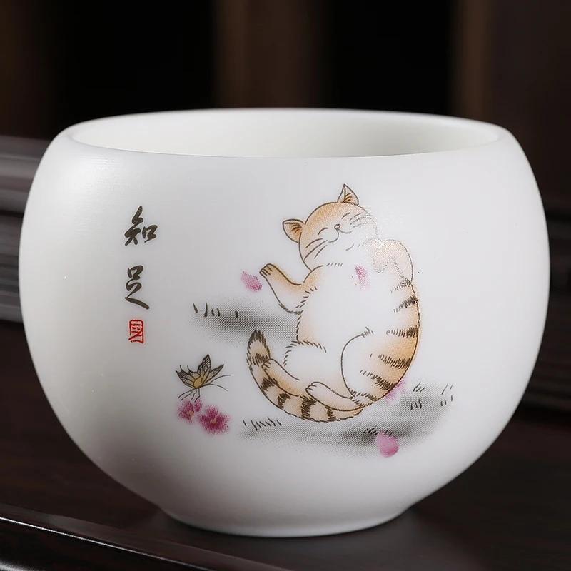 

Chinese style Ceramic Teacup Coffee Cup Exquisite Handmade Tea Bowl Home Tea Set Accessories Portable Personal Single Cup 120ML-130ML
