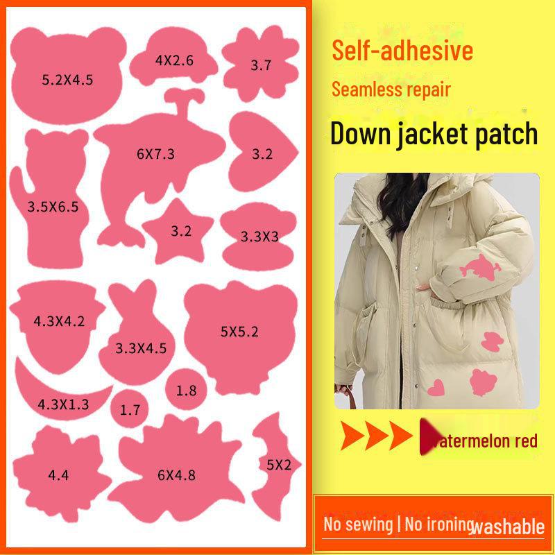 Cartoon Self-Adhesive Down Jacket Repair Patches - Stylish, Durable & Cost-Effective
