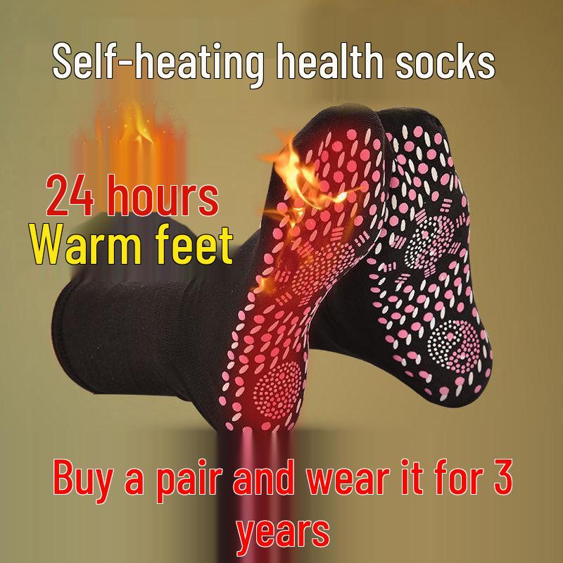 Unisex Tourmaline Self-Heating Winter Socks: Sweat-Absorbent, Odor-Resistant, Warm Cold-Resistant Mid-Calf Cotton Socks