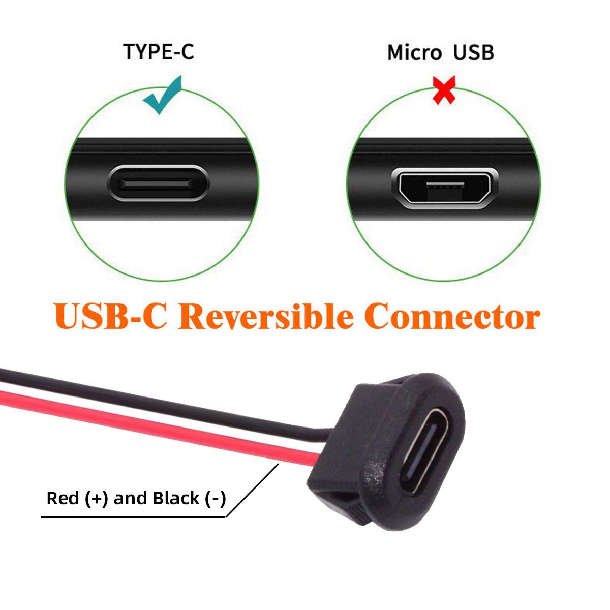 

CN-025-2P 5Pcs/Set DIY OEM Type C Female Socket to 2 Pin Header Cable Pitch 2.0mm Latch Mount Type DC 5V/20V PD Power As Shown A
