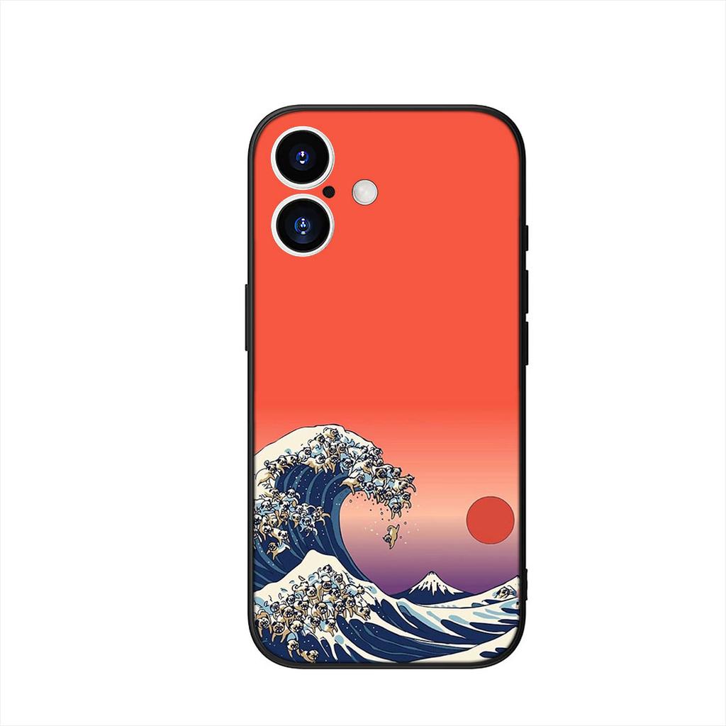 Phone Cover for Apple iPhone 16 15 14 Plus 13 12 Mini 17 Pro Max + 16E Air 16+ ProMax Case The Great Wave of Kanagawa Casing
