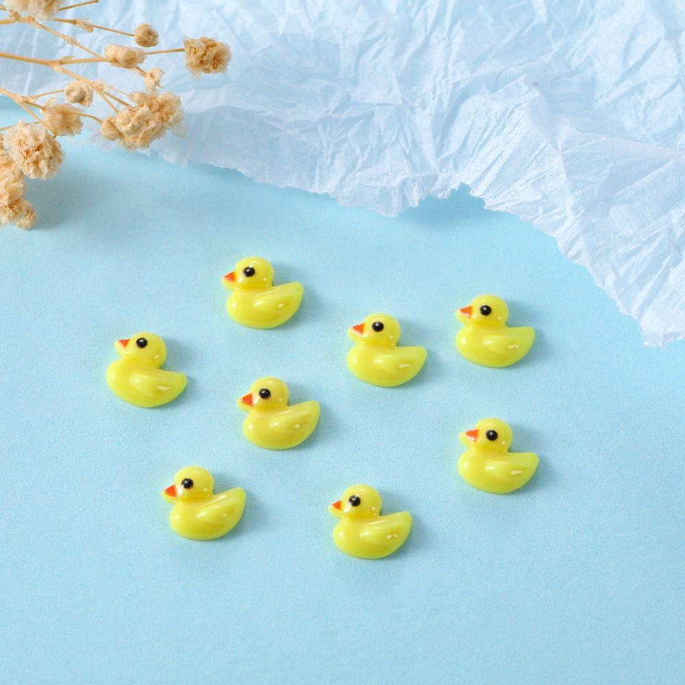 100pcs Cabochons Yellow Duck Resin Ornament Cartoon Duck Resin Figurines  Nail Enhancement