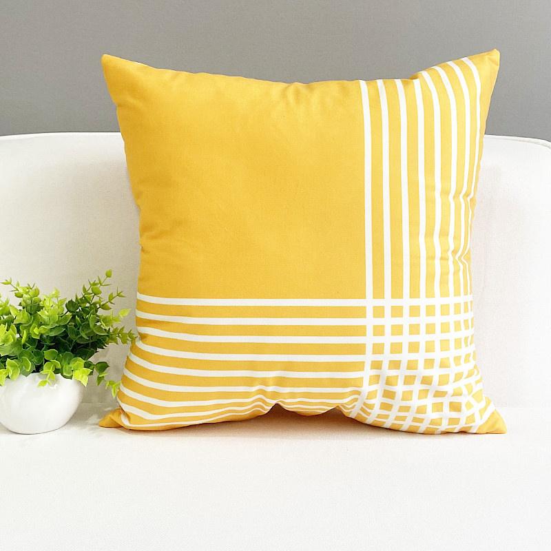 45x45cm Fresh Elk Animal Pillowcase Nordic Colorful Stripe Geometric Pillow Cushion Cover Sofa Office Living Room Home Decor