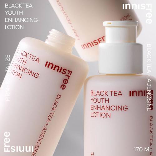 Innisfree Black Tea Youth Lotion 170ml - Genuine Moisturizing Moist Elasticity Gloss Moisture Aging Care Black Tea Dry Skin Korean Cosmetics