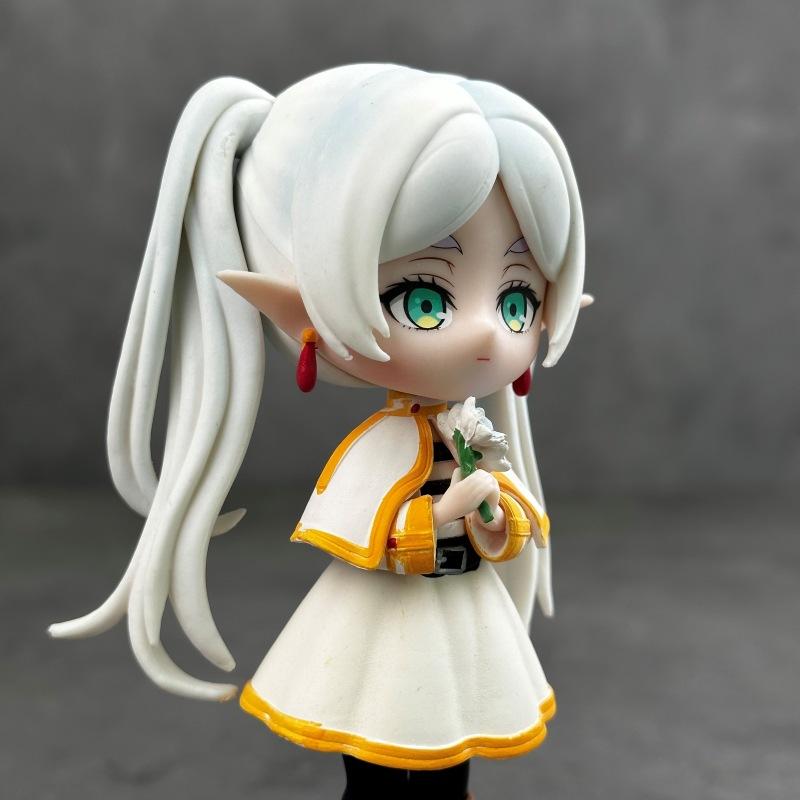 Cute Q Version Frieren & Fern Anime Figure Magic Girl Standing Figurine Decor Model
