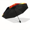 1pc Blue Dragon and Red Phoenix Automatic Opening and Closing Umbrella - Lightweight 3-Fold Design, Suitable for Fans, Travel, Daily Use, Interes