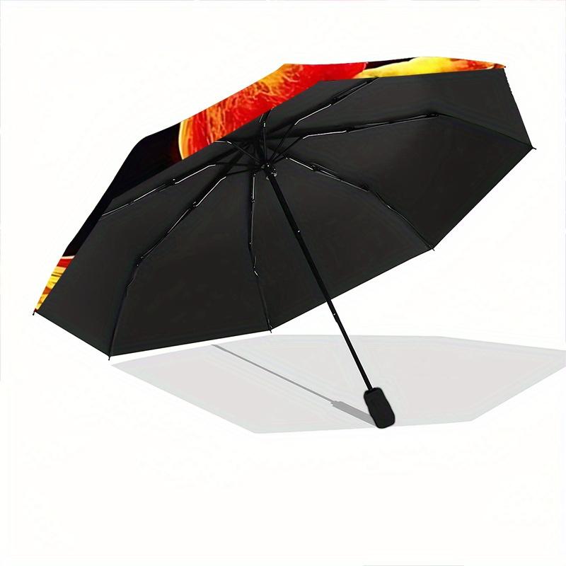 1pc Blue Dragon and Red Phoenix Automatic Opening and Closing Umbrella - Lightweight 3-Fold Design, Suitable for Fans, Travel, Daily Use, Interes