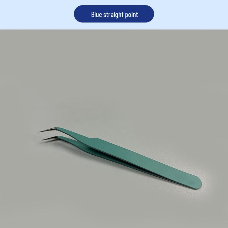 Anti-Static Stainless Steel Precision Tweezers, Curved Tip for Electronics, Eyelash Extensions, Manicure, Bird's Nest Picking, and Hair Removal.