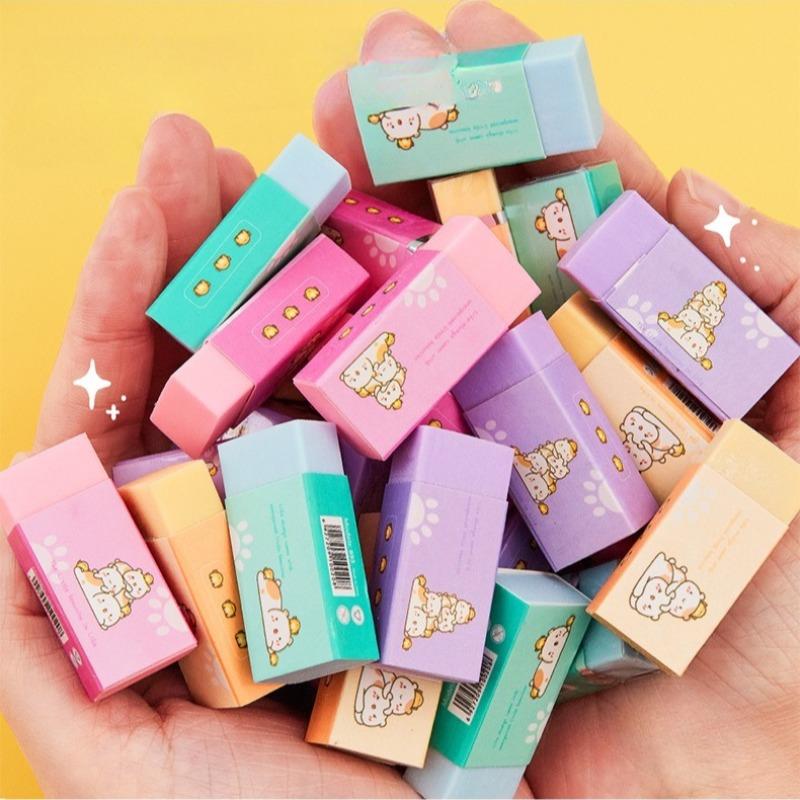 50pcs Cute Erasers Wholesale Fun Desk Pets Pencil Erasers for School Supplies Prize Office Supplies Gifts Party