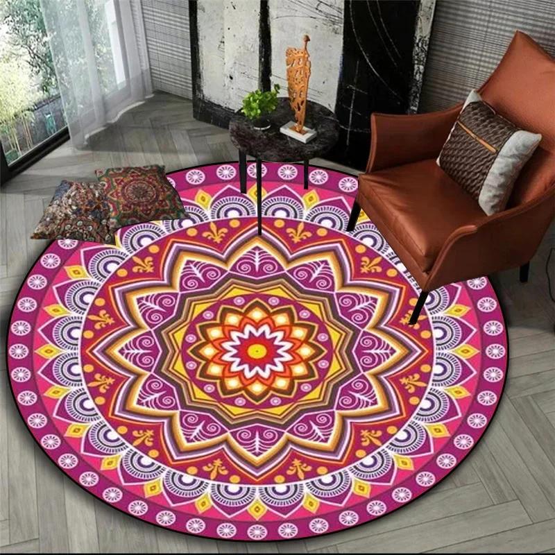 Bohemisk Mandala Rund Sovrum Nattduksbord Mat Korg Hängande Datorstol Golvmatta Meditation Yoga Mat decoracion