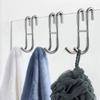 Stainless Steel Shower Door Hooks Multifunctional Shower Towel Rack  Glass Door Back