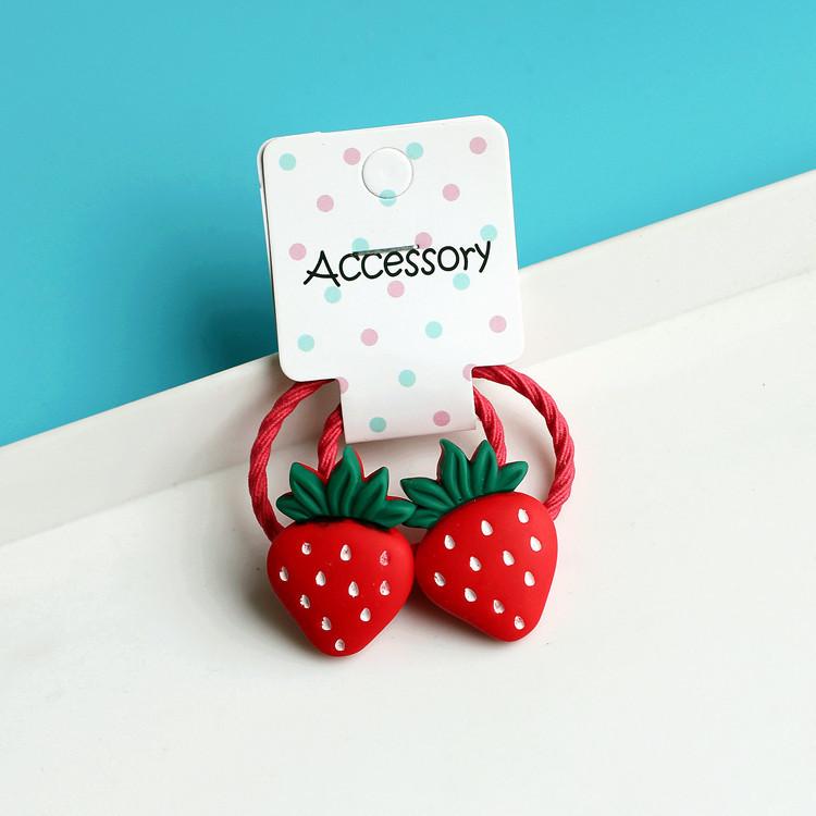 2PCS New Cartoon Cute Cherry Radish Princess Headwear Kids Elastic Hair Bands Children Hair Ties Ropes Girls Accessories Baby Headdress