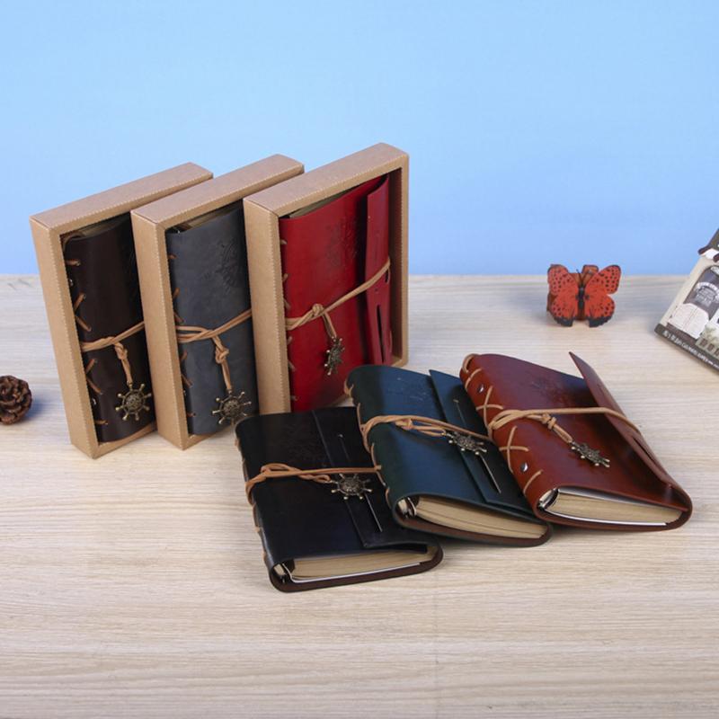 Retro Notebooks & Journals Agenda Binder Sketch Book Leather Soft Cover 14X10Cm Replaceable Kraft Paper Inner Korean Stationery