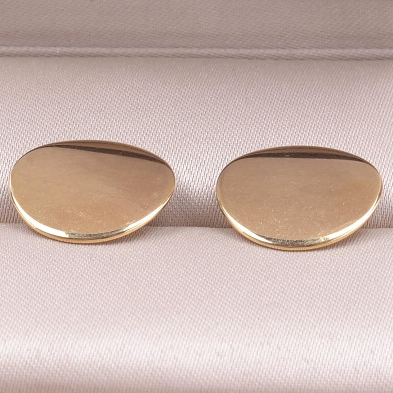 Never Fade Gold Color Earrings With Earplug Round Heart Shell Fashion Jewelry Stainless Steel Earrings For Women Men Accessories