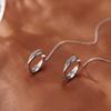 2pcs Set Women's Fashion Pendant Earrings, Long Tassel Lightweight Drop Earrings, Inlaid with Synthetic Synthetic Zirconia