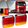 2Pcs 12V 20LED Double Colors Rear Lights for Trailer Truck(red Yellow Lamp Cover)