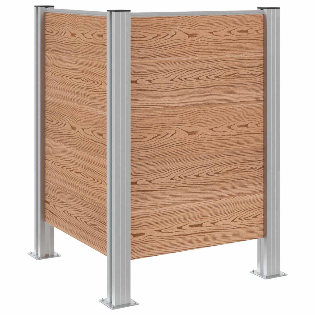 Waste Bin Enclosure Brown 85 x 85 x 115 cm Aluminum and WPC
