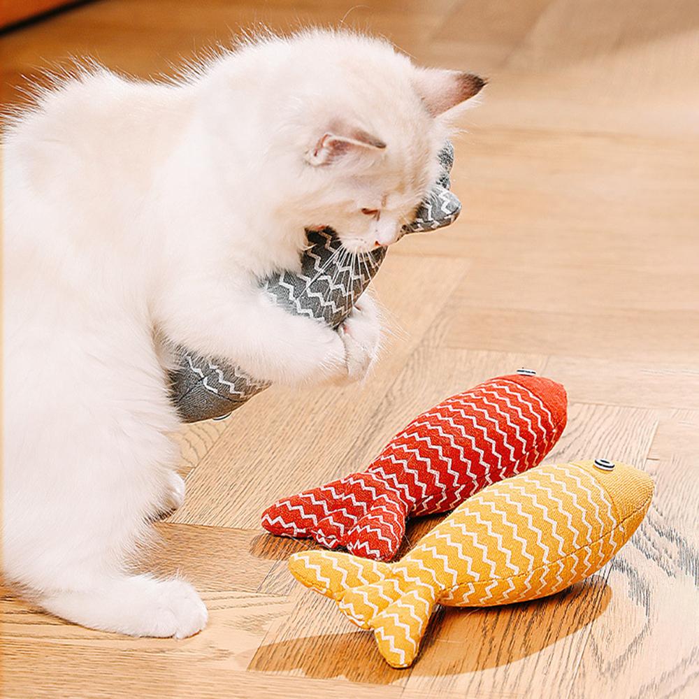 1PC Fun Cat Sackcloth Fish Toy High With Catnip Fish Pet Cat Gnawing Inside The Toy Room