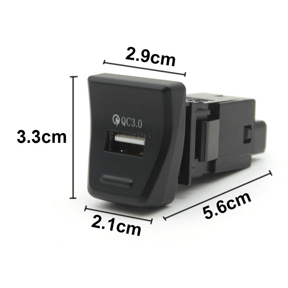 Car Charger USB Interface Socket Interior QC3.0 USB Fast Charger For Toyota Rav4 Accessories