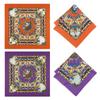 Vintage Print Squared Headscarf Paisleys Bandana Pattern Square Head Scarf for Cycling and Hiking