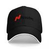 Nasdaq Logo Black Baseball Cap with Red and Black Embroidery Design for Men and Women Casual Streetwear Fashion Accessory