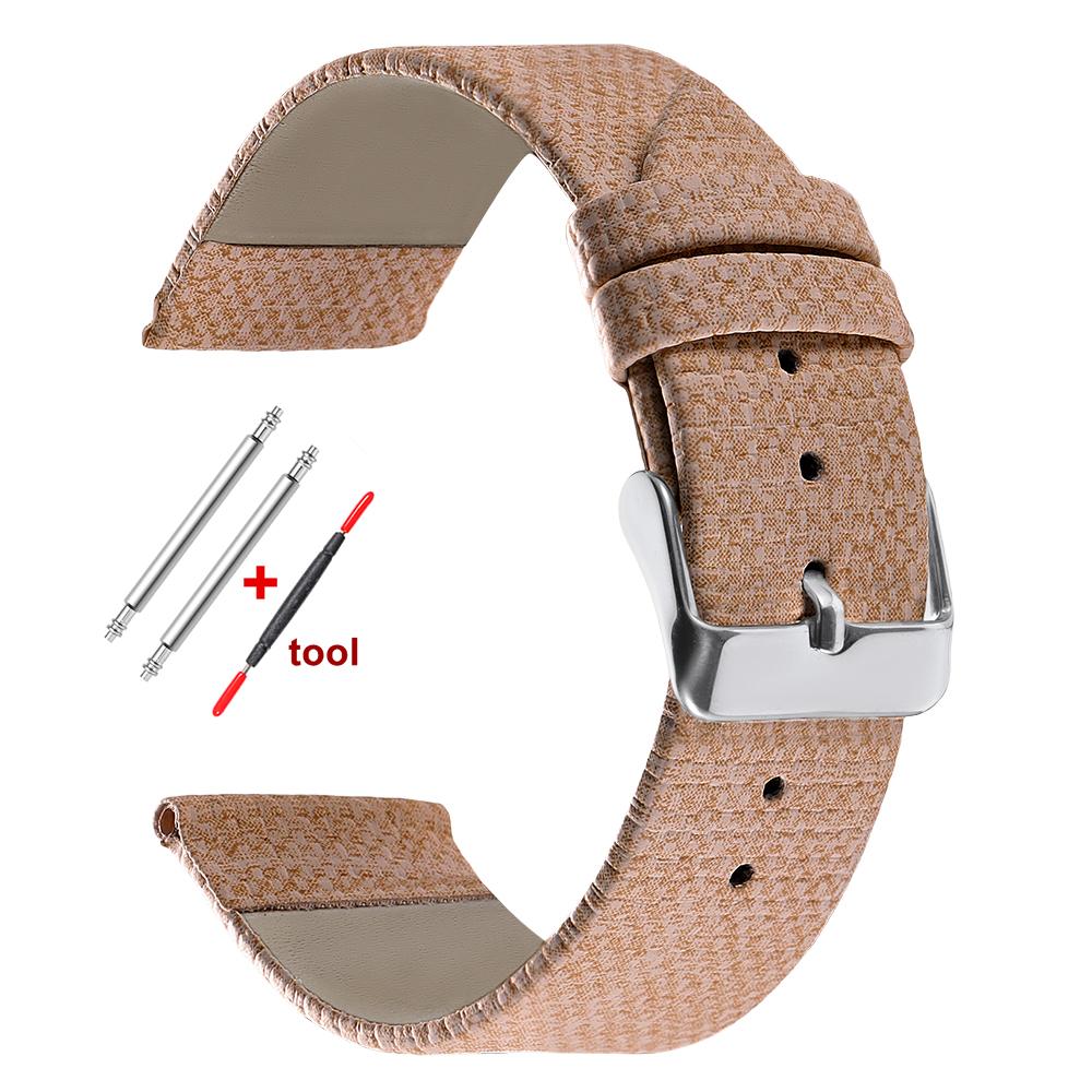 Denim Watch Strap 20mm 22mm for Omega Business Watchband 18mm 24mm Blue Brown Fabric Wristband for Men Women Watches Accessories