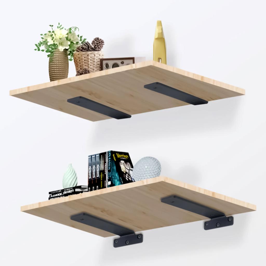 2pcs Wall Mounted Floating Triangle Shelf Bracket Heavy Duty Support for Kitchen Bathroom Living Room Storage Organizer
