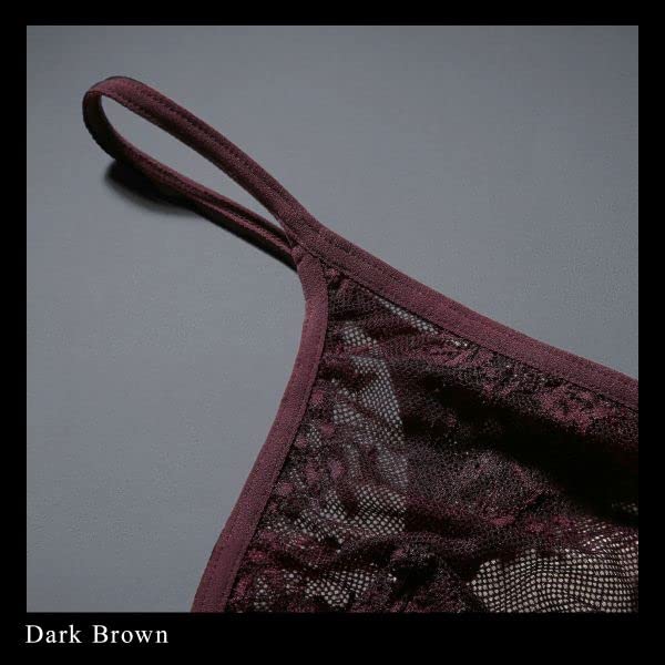 Himico Uomo LEONARDO Lace Bikini Sizes and LL Men's T-Back Pants, M, L, (001 Series) (DPU-Dark Purple, L)