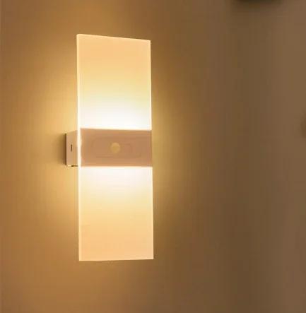 LED Acrylic Wall Light Modern Indoor Mount Sconce Lighting Fixture for Bedroom Bedside Corridor Stair Decoration 85-265V