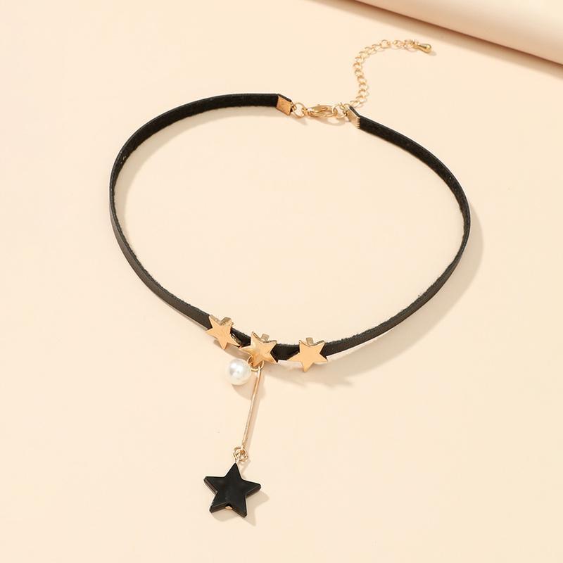 Gargantilha estilo europeu e americano retrô vazada de renda preta sexy amor colar gargantilha